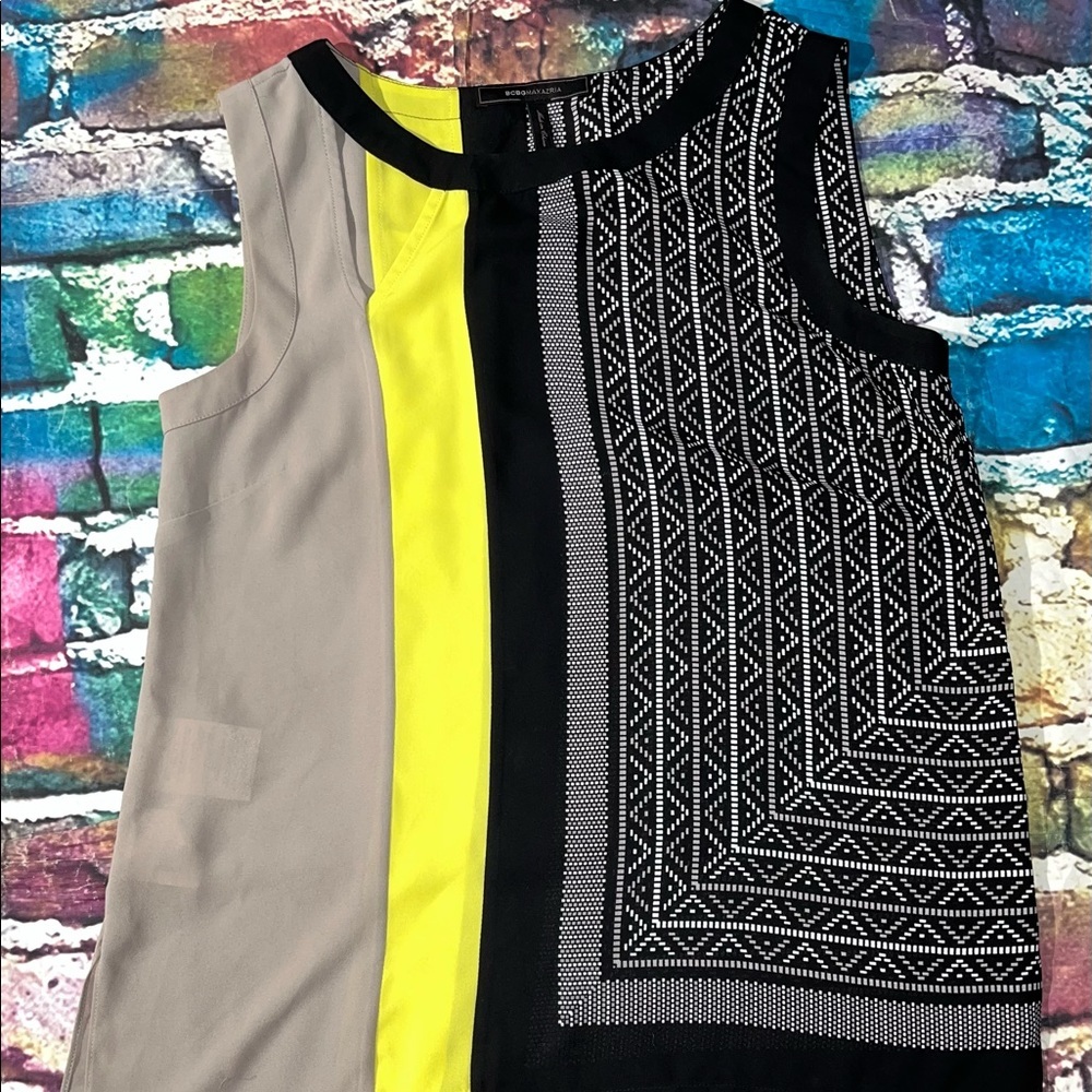 BCBGMaxAzria Multicolor Geometric Blouse